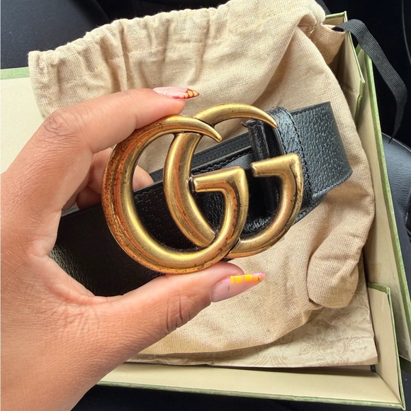 Gucci Other - Gucci GG Marmont Belt Black Leather Gold Buckle – Worn Once w/ Box & Dust Bag
